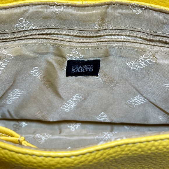 Franco Sarto Yellow Pebbled Leather Shoulder Bag - Picture 10 of 10